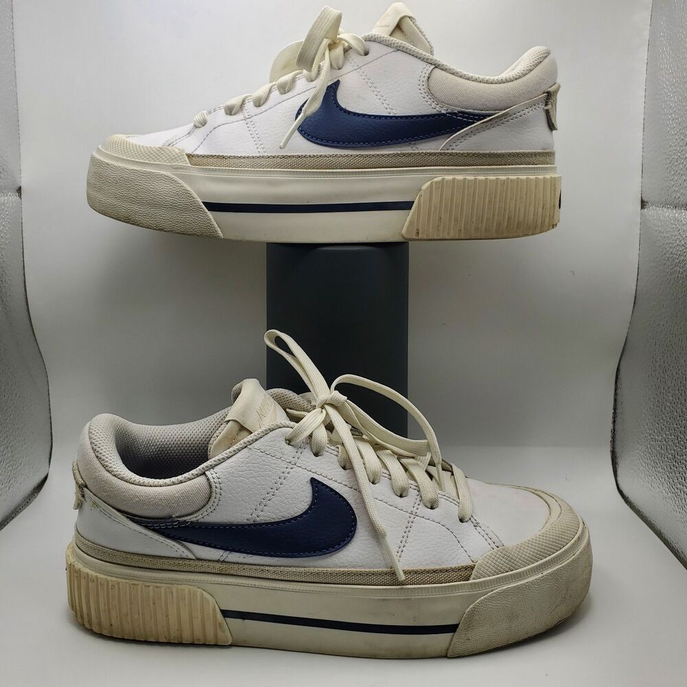 Nike Court Legacy Lift Women's 7 White Blue Sneakers DM7590-104